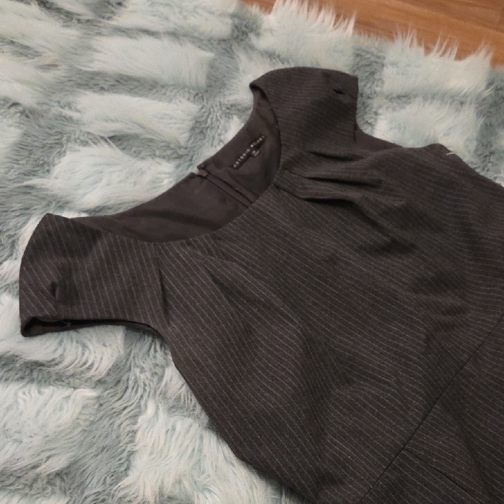 ANTONIO MELANI Gray Pinstripe Dress